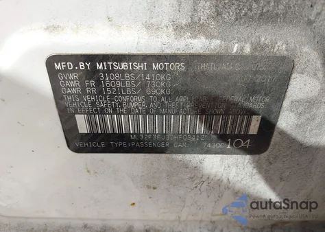 2018 Mitsubishi Mirage G4 Es из США, поврежденный, VIN ML32F3FJ3JHF03412